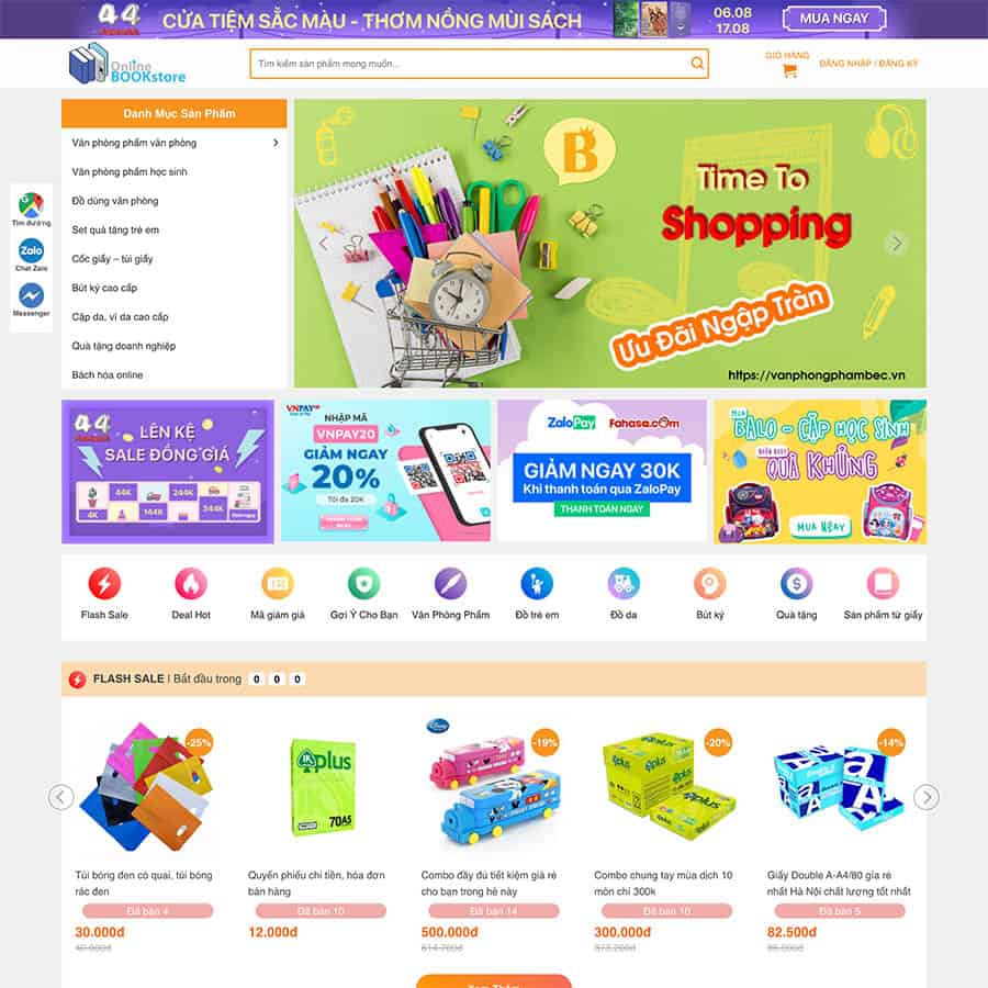 Theme WordPress bán sách, văn phòng phẩm 02