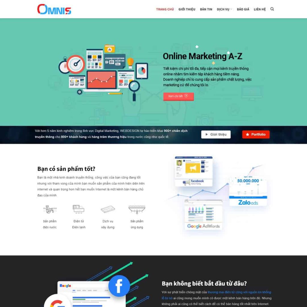 Theme Wordpress công ty thiết kế web, marketing online